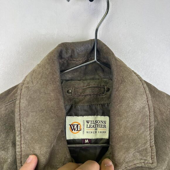 Wilsons Leather Men's Suede Button-Up Jacket Size M Brown - Picture 6 of 8